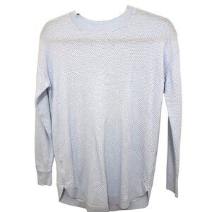 Loft Women's XS/XSP Long-Sleeve Sweaters Set Of 2 Blue & Ivory Solid